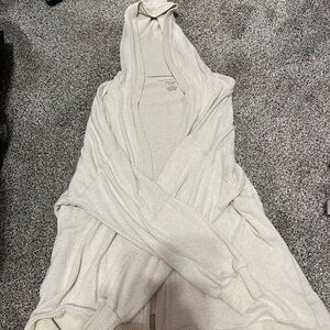 American Eagle Outfitters Cream Hooded Cardigan